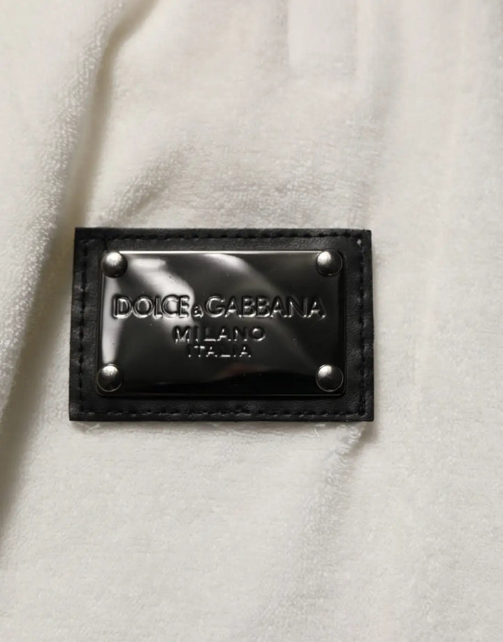 Dolce &amp; Gabbana White Cotton Logo Plaque Men Bermuda Shorts