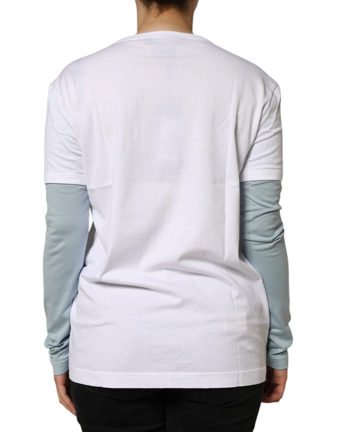 Dolce &amp; Gabbana - White Cotton Logo Print Round Neck T-shirt