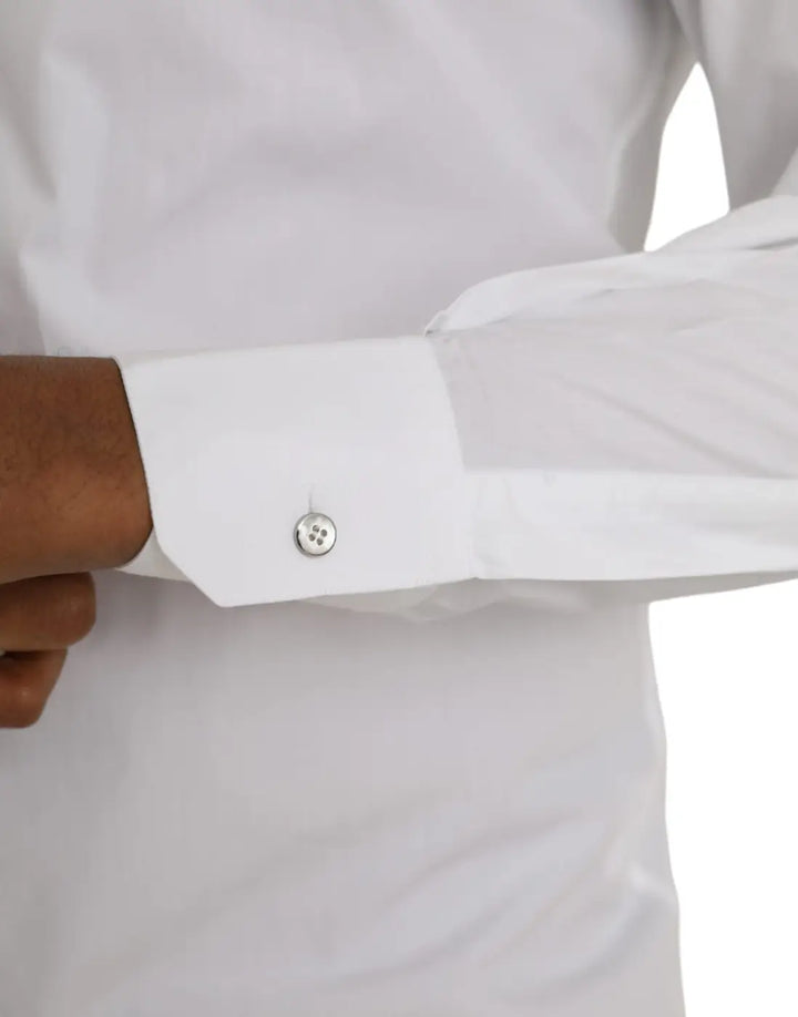 Dolce &amp; Gabbana White Cotton Long Sleeve Dress MARTINI Shirt