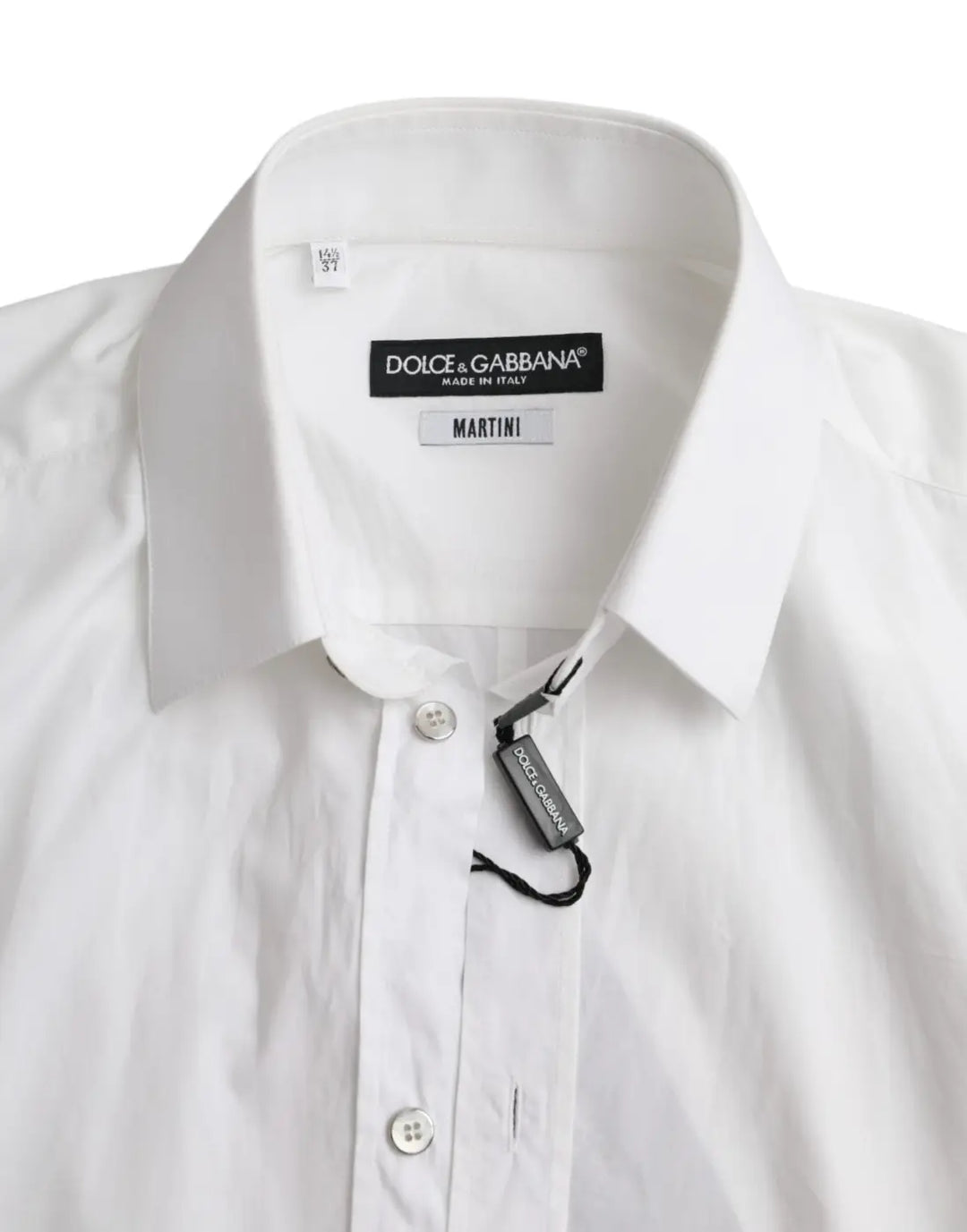 Dolce &amp; Gabbana White Cotton Long Sleeve Dress MARTINI Shirt