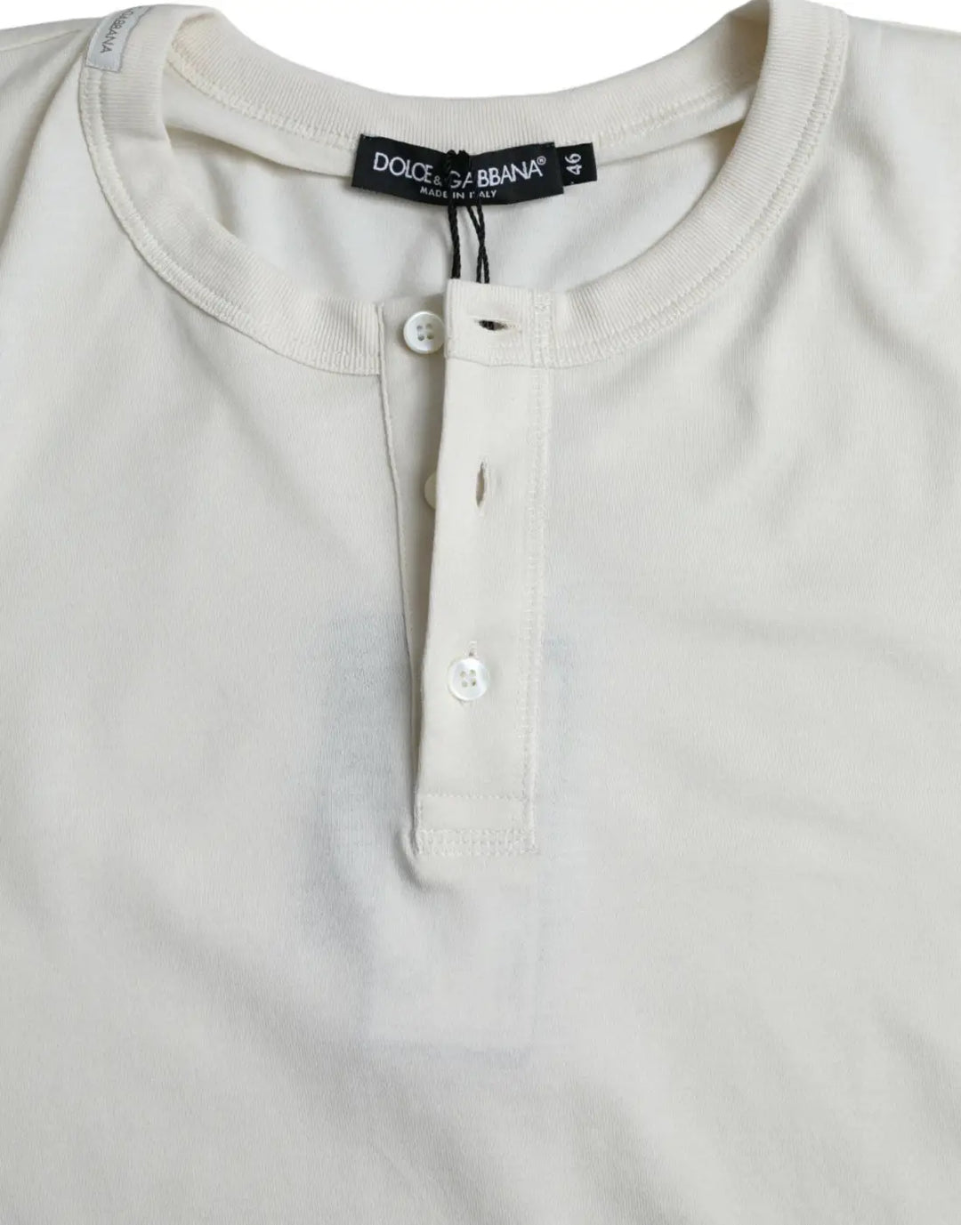 Dolce &amp; Gabbana White Cotton Long Sleeve T-Shirt