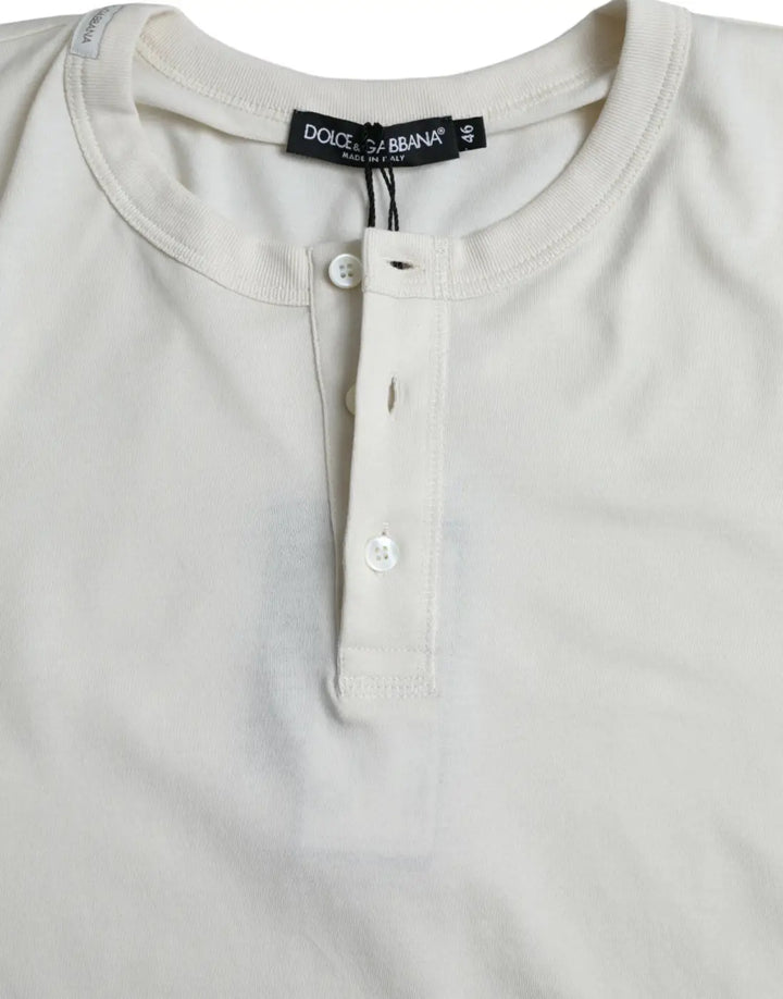 Dolce &amp; Gabbana White Cotton Long Sleeve T-Shirt