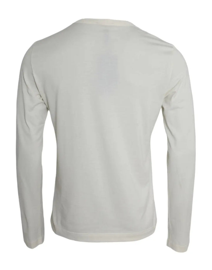 Dolce &amp; Gabbana White Cotton Long Sleeve T-Shirt