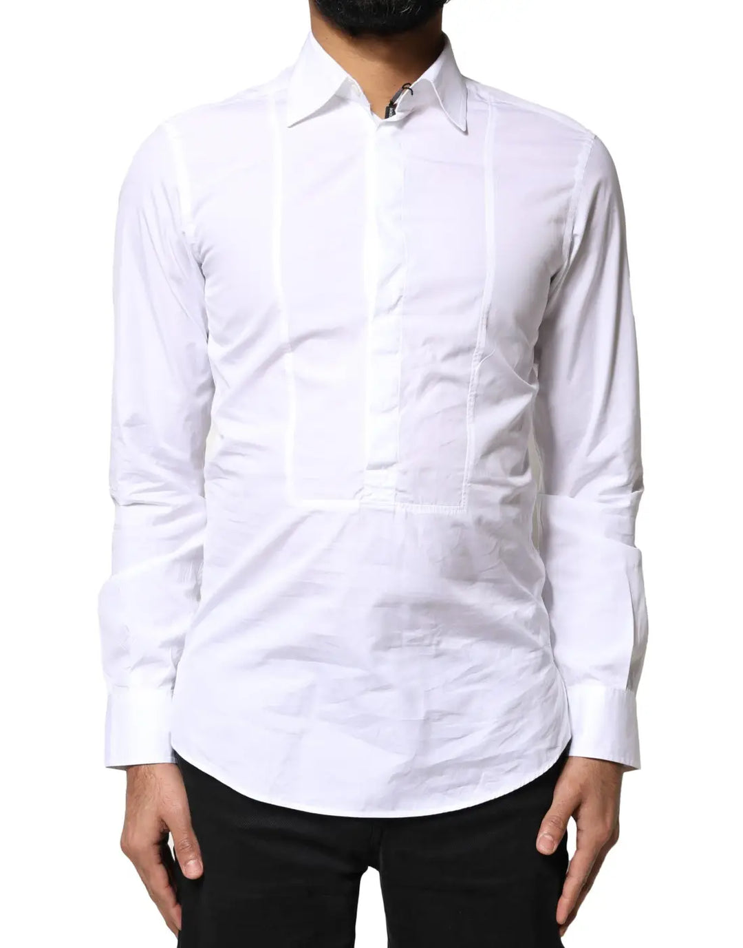 Dolce &amp; Gabbana White Cotton Long Sleeves Formal Dress Shirt