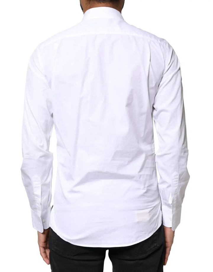 Dolce &amp; Gabbana White Cotton Long Sleeves Formal Dress Shirt
