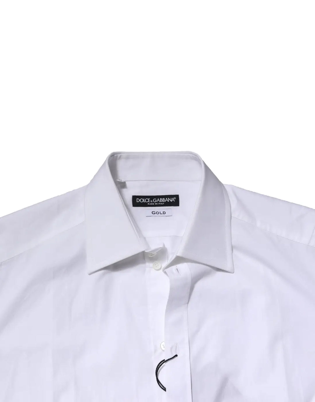 Dolce &amp; Gabbana White Cotton Long Sleeves GOLD Formal Shirt