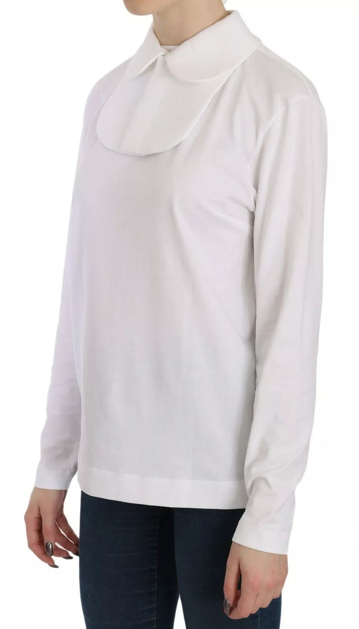 Dolce &amp; Gabbana Blouses - Women’s White Cotton Longsleeve Collared Blouse