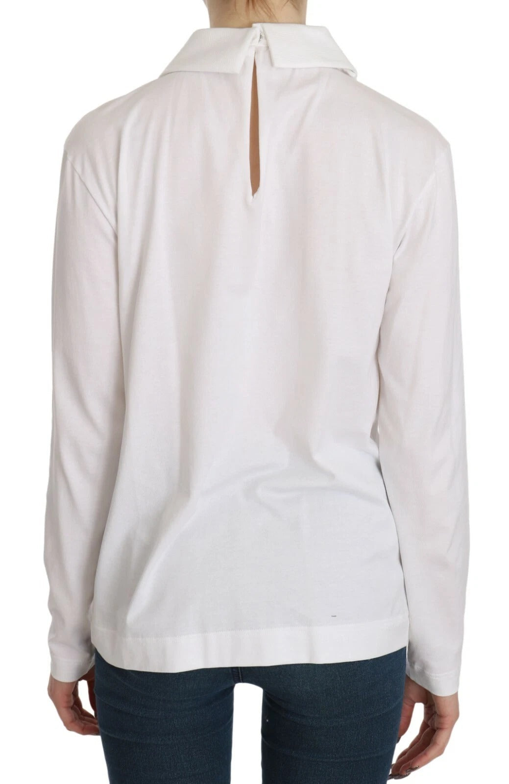 Dolce &amp; Gabbana Blouses - Women’s White Cotton Longsleeve Collared Blouse