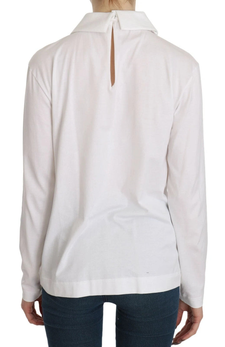 Dolce &amp; Gabbana Blouses - Women’s White Cotton Longsleeve Collared Blouse