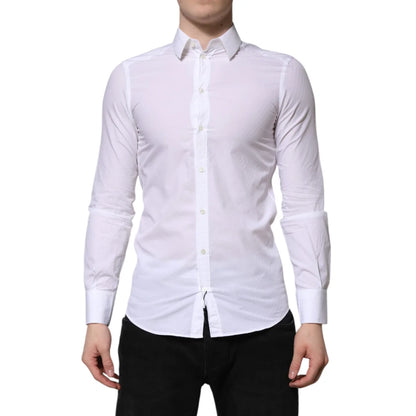 Dolce & Gabbana White Cotton Martini Dress Shirt for Men