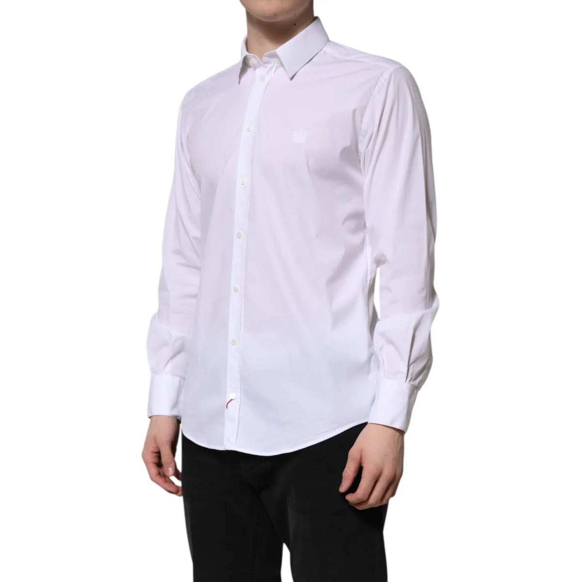 Dolce and Gabbana White Cotton Martini Dress Shirt for Men &