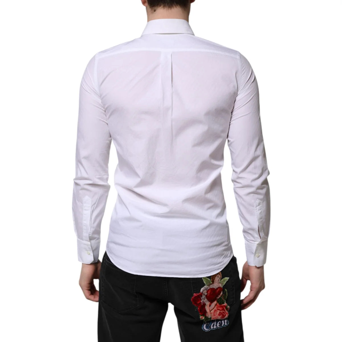 Dolce & Gabbana White Cotton Martini Dress Shirt for Men