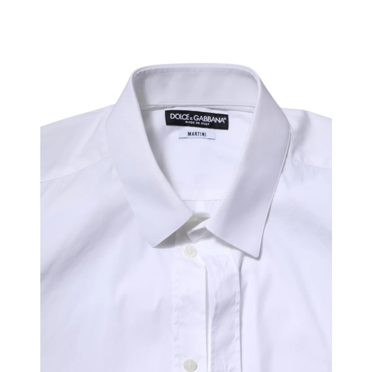 Dolce and Gabbana White Cotton Martini Dress Shirt for Men &