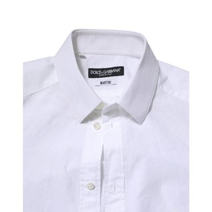 Dolce & Gabbana White Cotton Martini Dress Shirt for Men