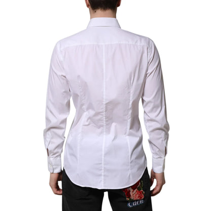 Dolce and Gabbana White Cotton Martini Dress Shirt for Men &