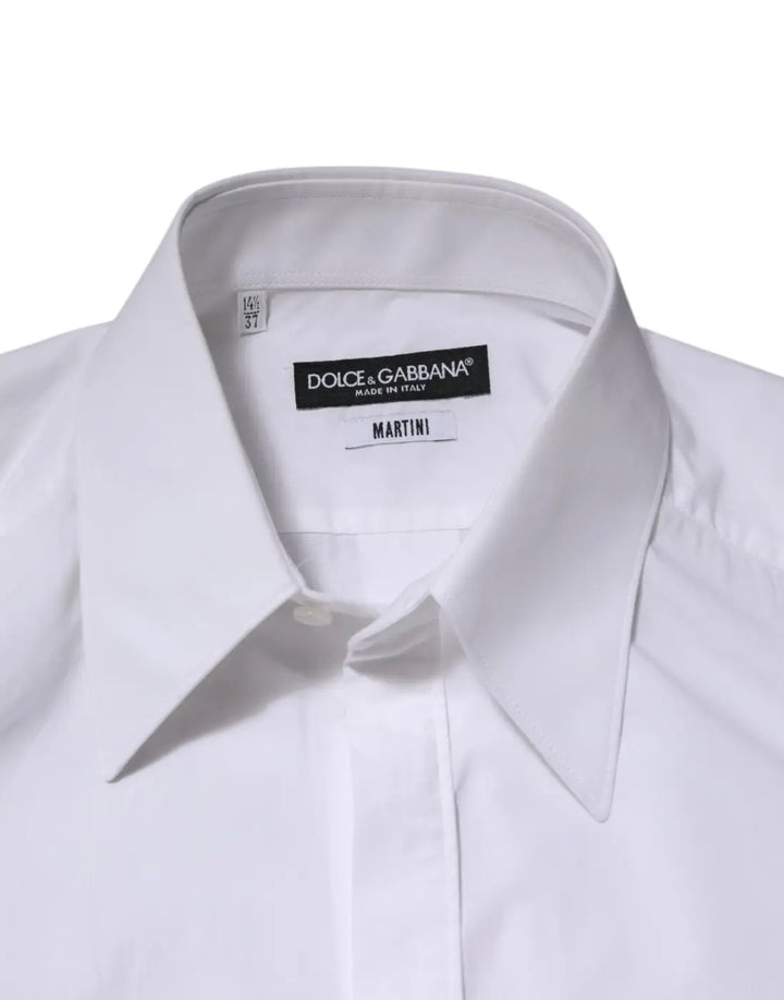 Dolce &amp; Gabbana White Cotton MARTINI Long Sleeve Dress Shirt