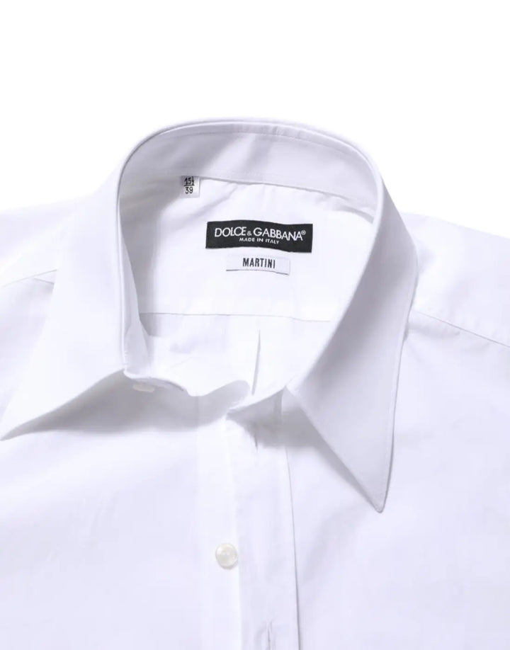 Dolce &amp; Gabbana White Cotton MARTINI Men Formal Dress Shirt