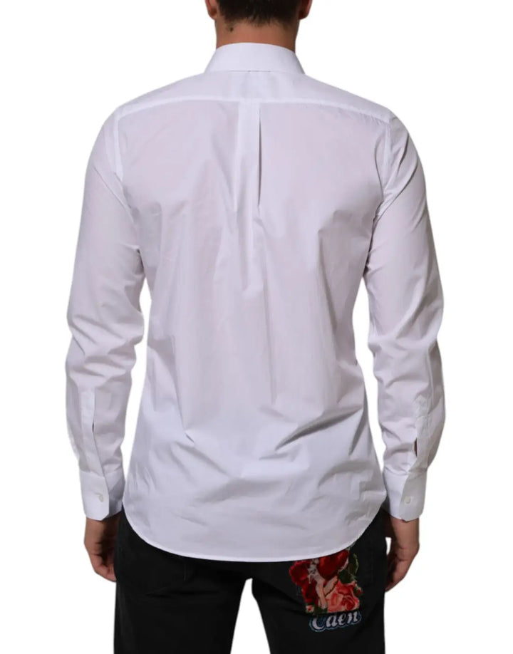 Dolce &amp; Gabbana White Cotton MARTINI Men Formal Dress Shirt