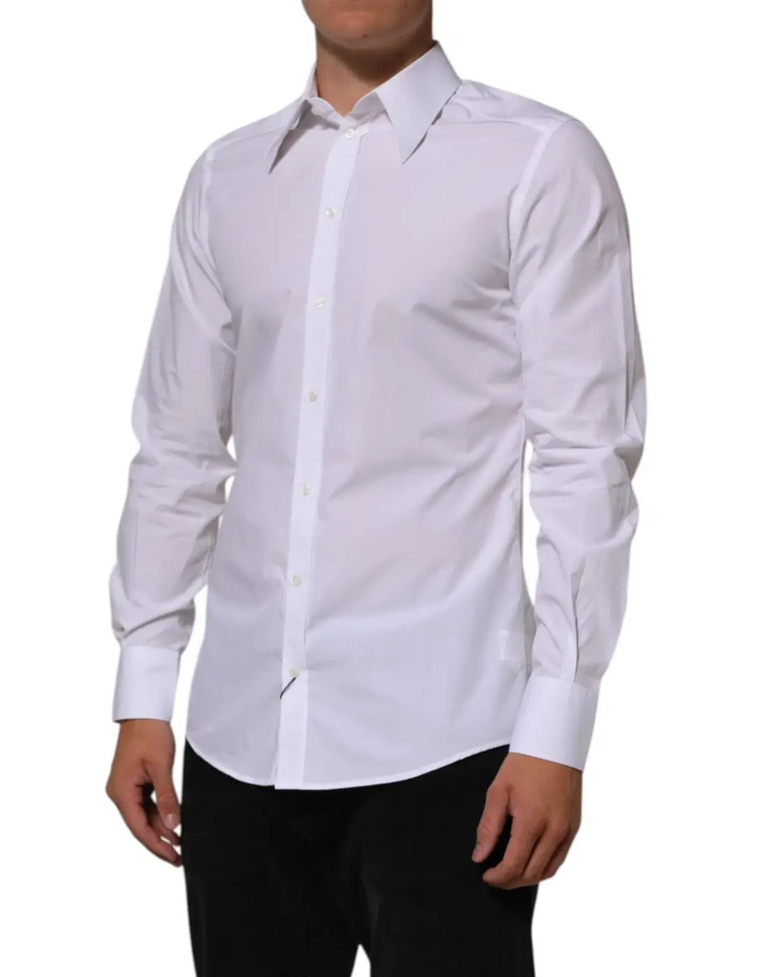Dolce &amp; Gabbana White Cotton MARTINI Men Formal Dress Shirt