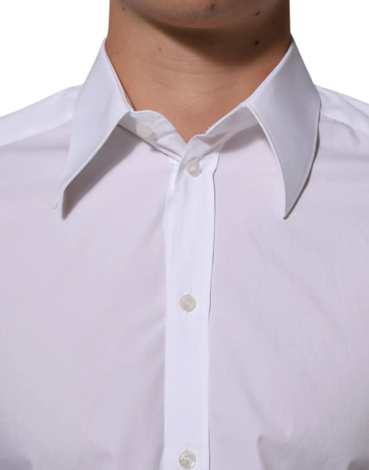 Dolce &amp; Gabbana White Cotton MARTINI Men Formal Dress Shirt