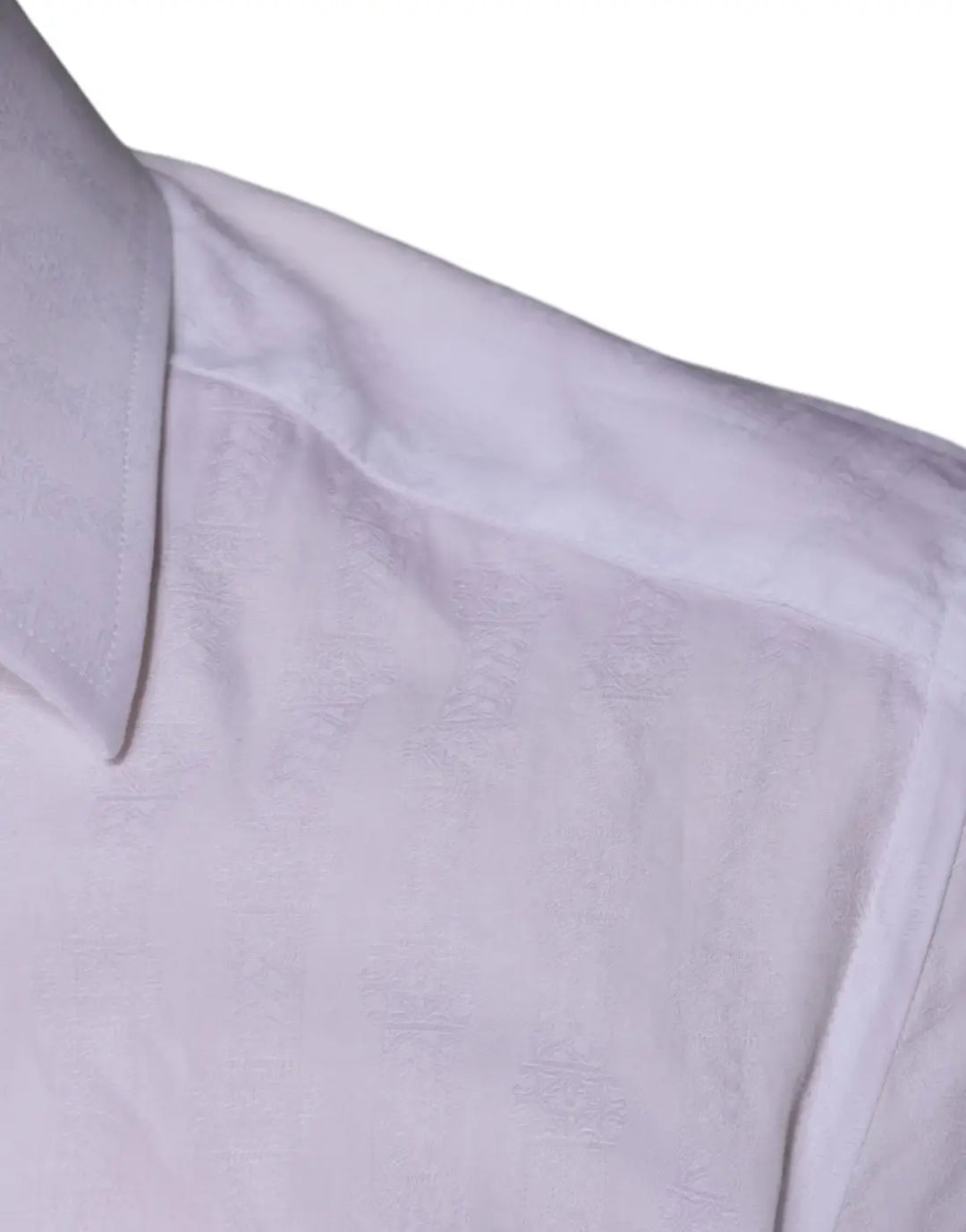 Dolce &amp; Gabbana White Cotton Men Dress GOLD Formal Shirt
