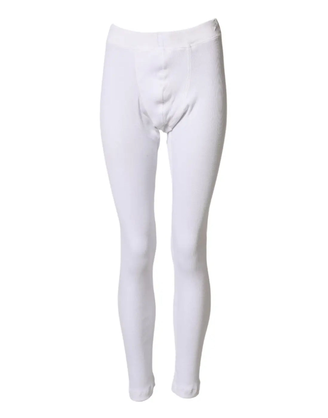 Dolce &amp; Gabbana White Cotton Mid Waist Tights Leggings Pants