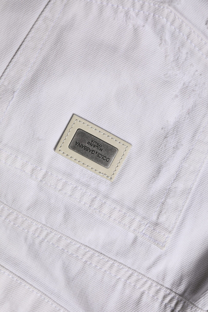 Dolce &amp; Gabbana White Cotton Mid Waisted Women Denim Jeans