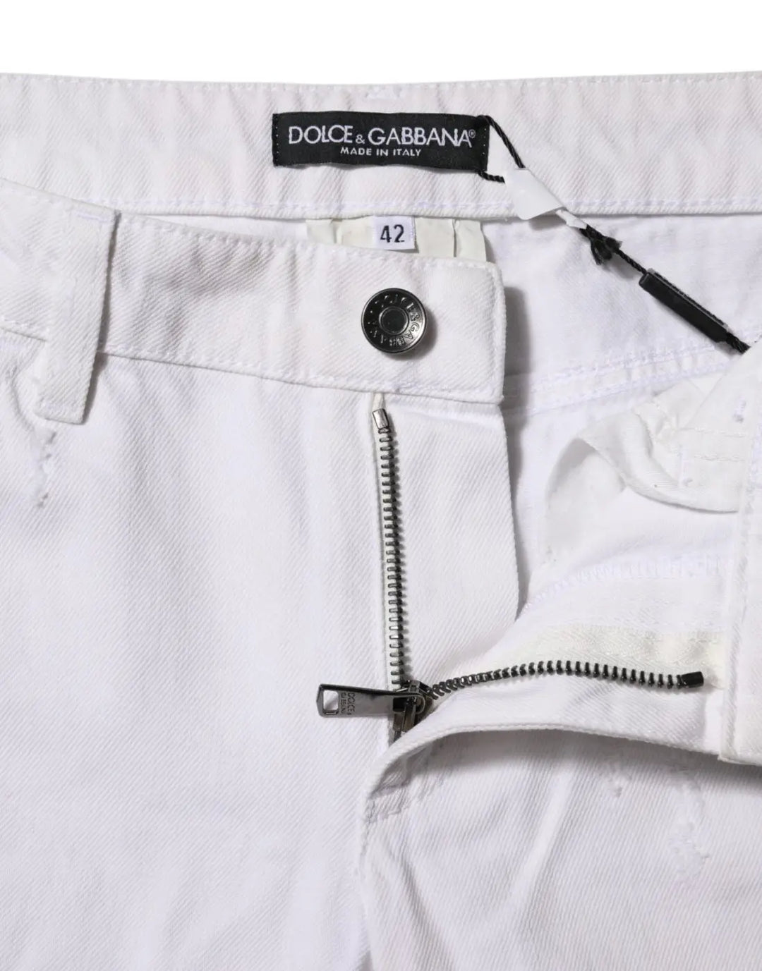 Dolce &amp; Gabbana White Cotton Mid Waisted Women Denim Jeans