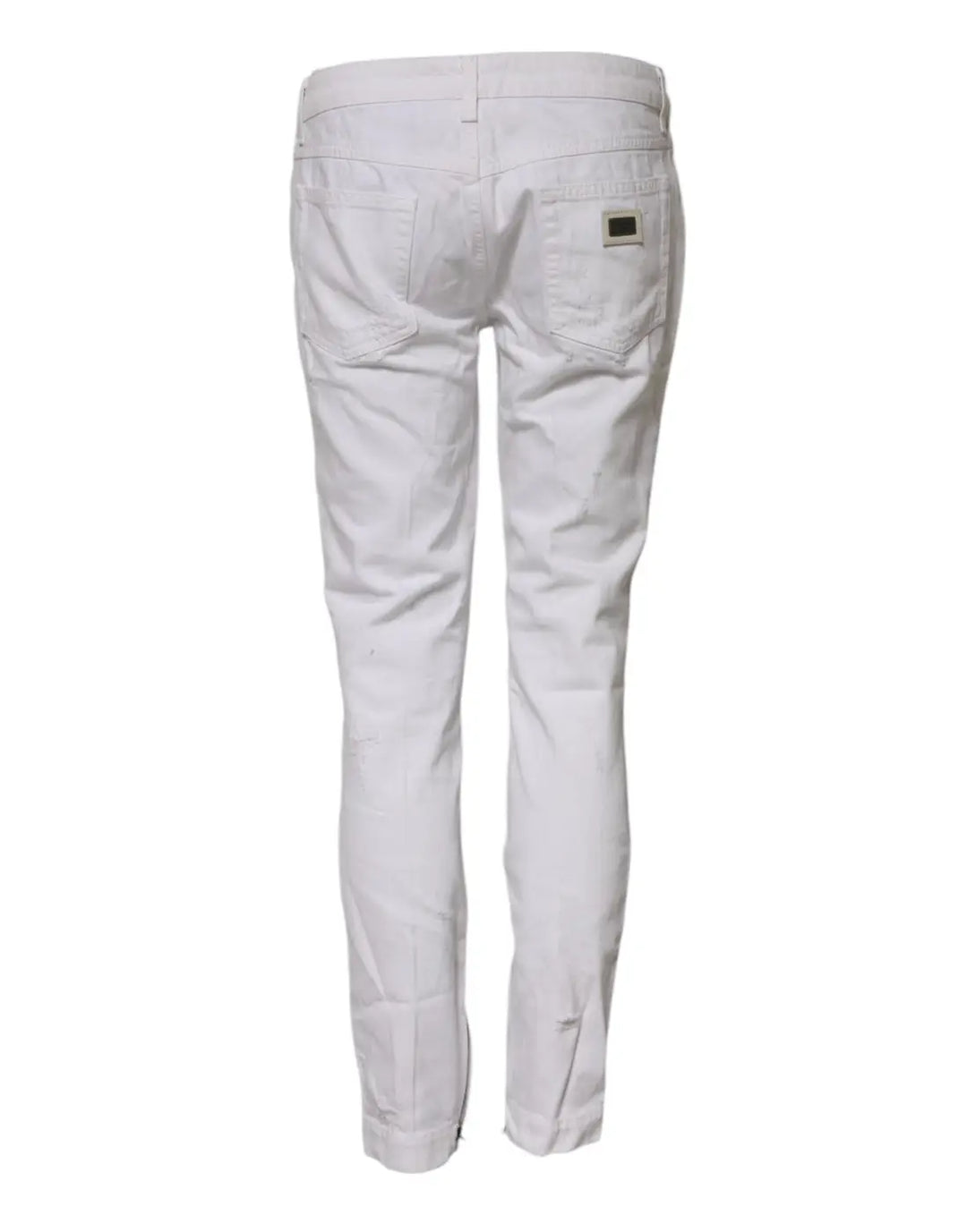Dolce &amp; Gabbana White Cotton Mid Waisted Women Denim Jeans