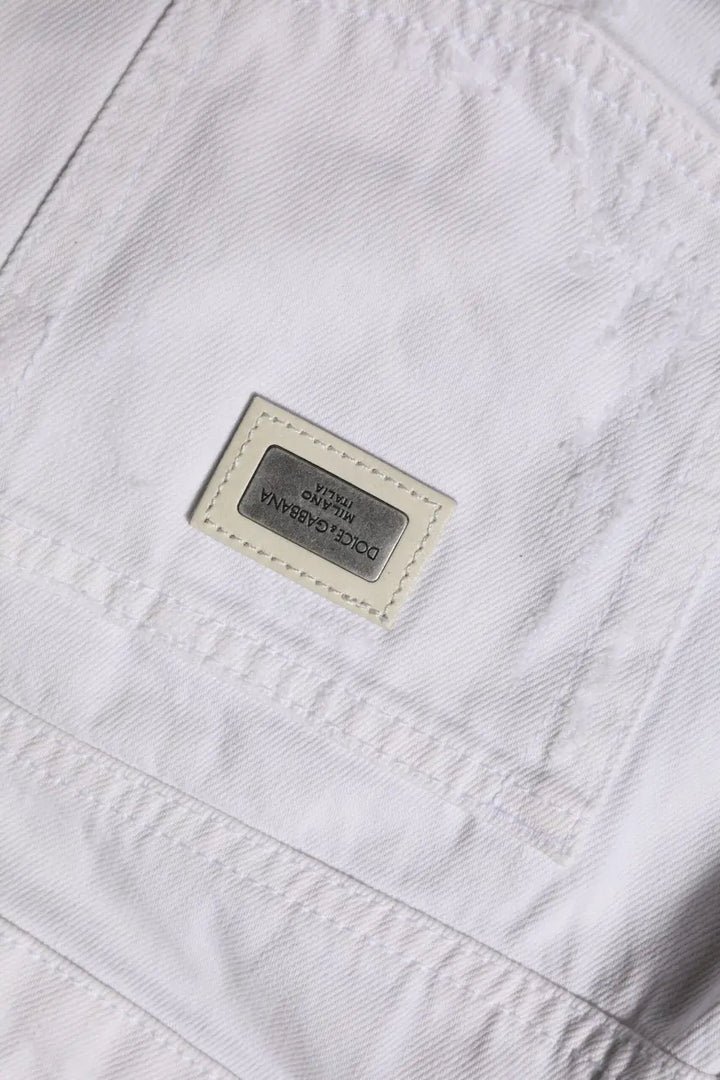 Dolce &amp; Gabbana White Cotton Mid Waisted Women Denim Jeans