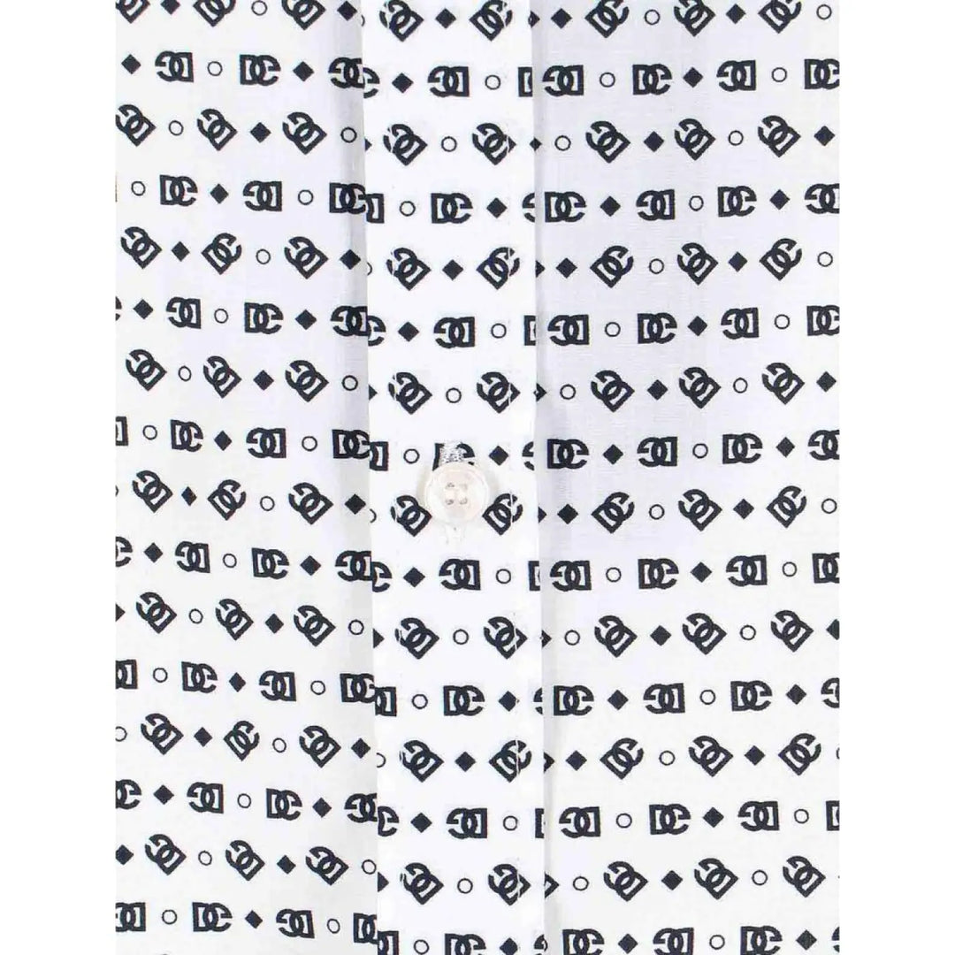 Dolce &amp; Gabbana White Cotton Pattern Shirt
