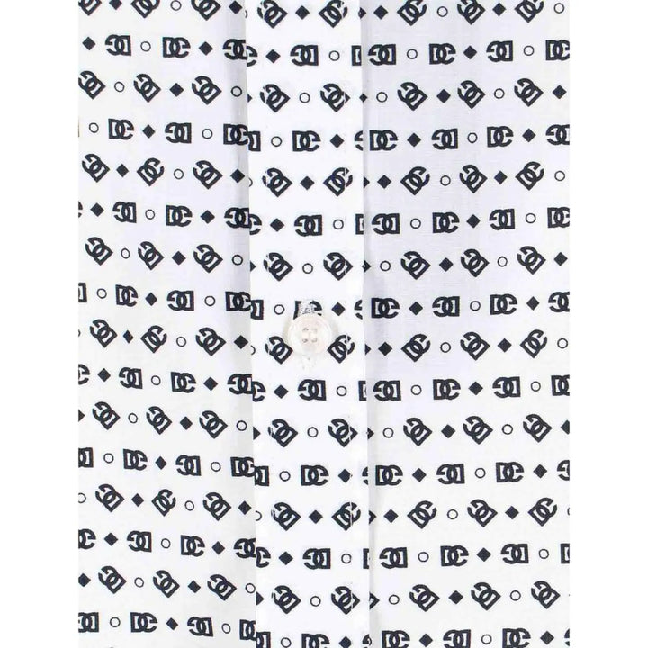 Dolce &amp; Gabbana White Cotton Pattern Shirt