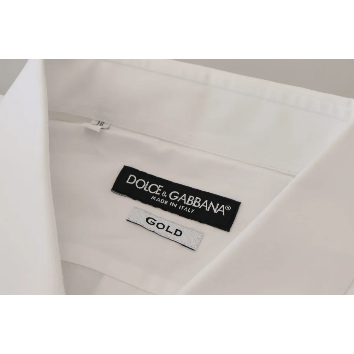 Dolce & Gabbana White Cotton Peacock Feather Formal GOLD Shirt