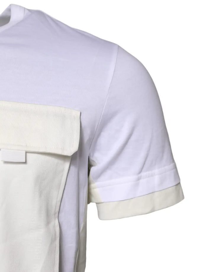 Dolce &amp; Gabbana White Cotton Pocket Short Sleeves T-shirt