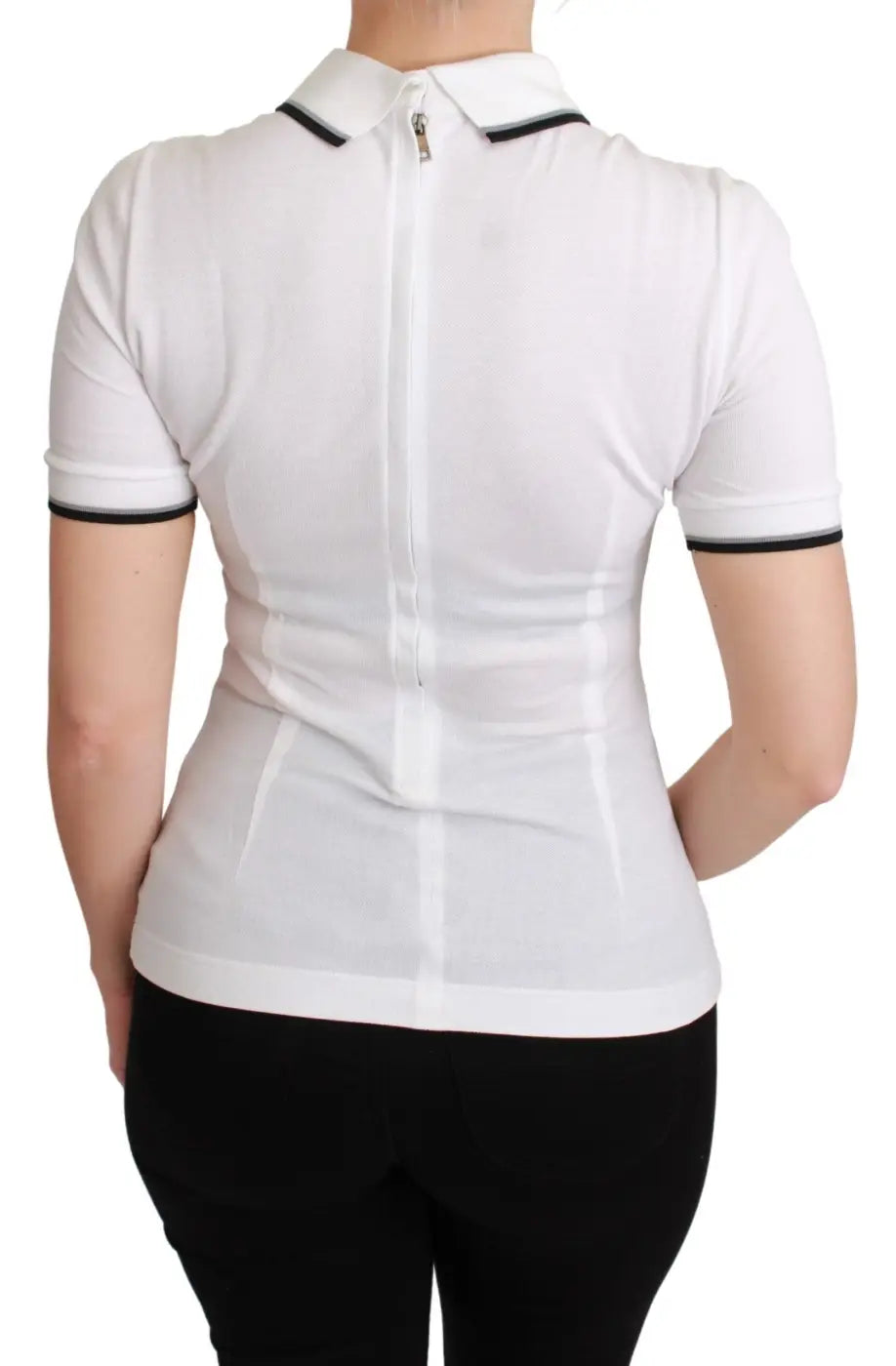 Dolce &amp; Gabbana White Cotton Polo 