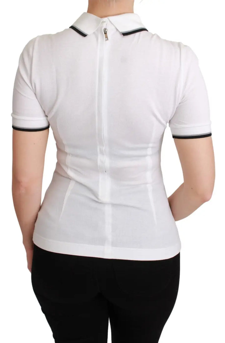 Dolce &amp; Gabbana White Cotton Polo 