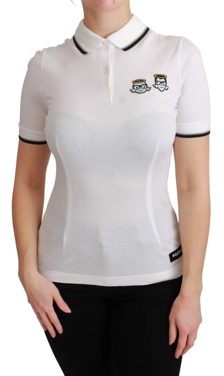 Dolce &amp; Gabbana White Cotton Polo 