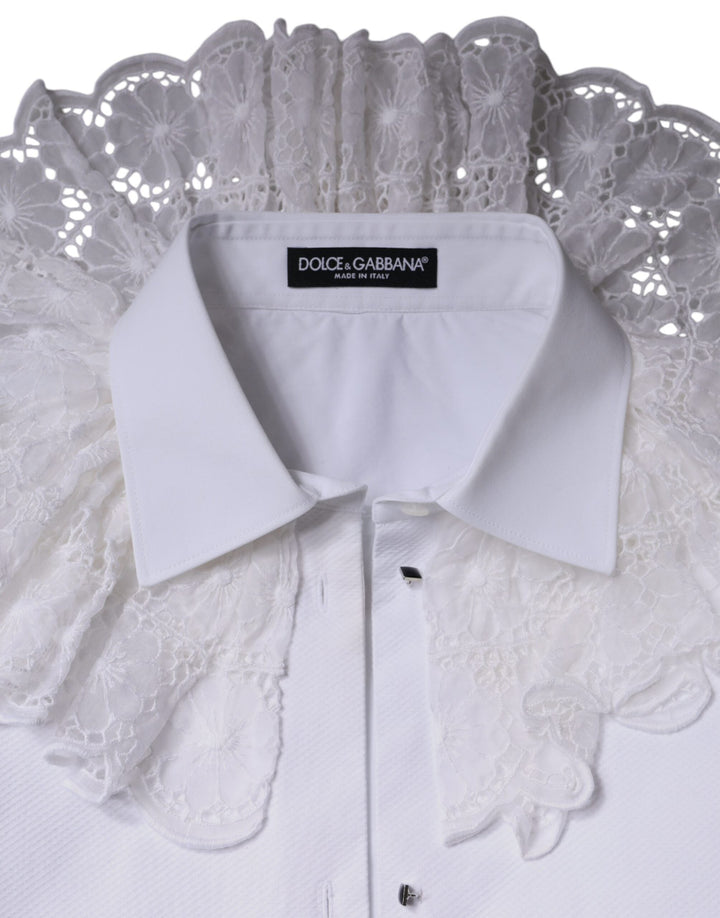 Dolce &amp; Gabbana Blouses - Women’s White Cotton Poplin Shirt Dress Blouse Top