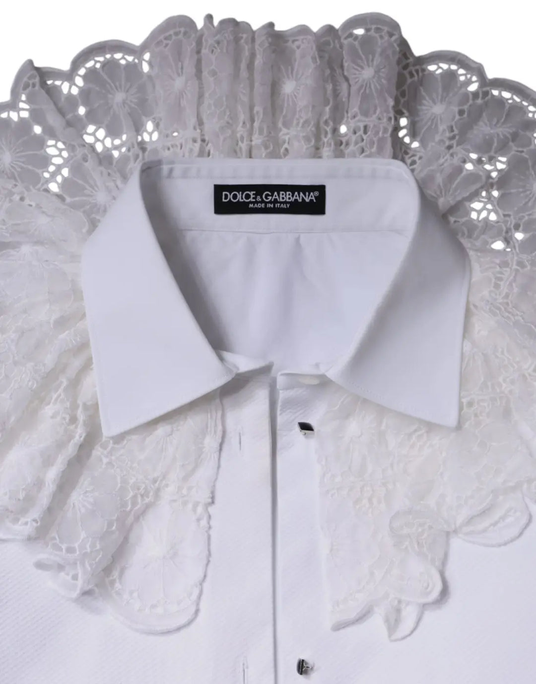 Dolce &amp; Gabbana White Cotton Poplin Shirt Dress Blouse Top