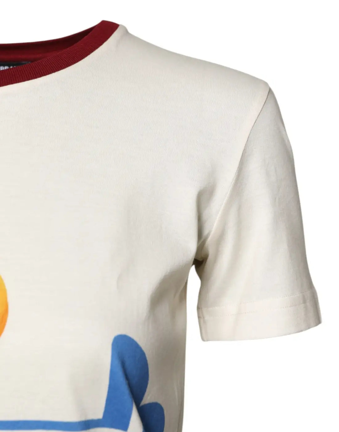 Dolce &amp; Gabbana White Cotton Print Short Sleeves Top T-shirt