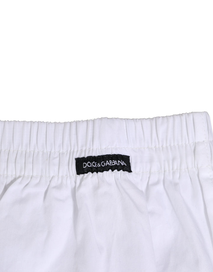 Dolce &amp; Gabbana White Cotton Regular Boxer Shorts Underwear
