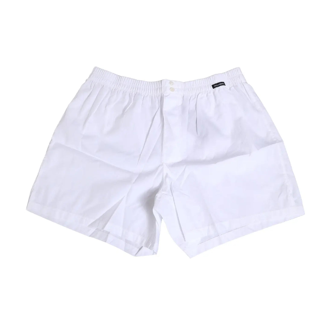 Dolce &amp; Gabbana White Cotton Regular Boxer Shorts Underwear