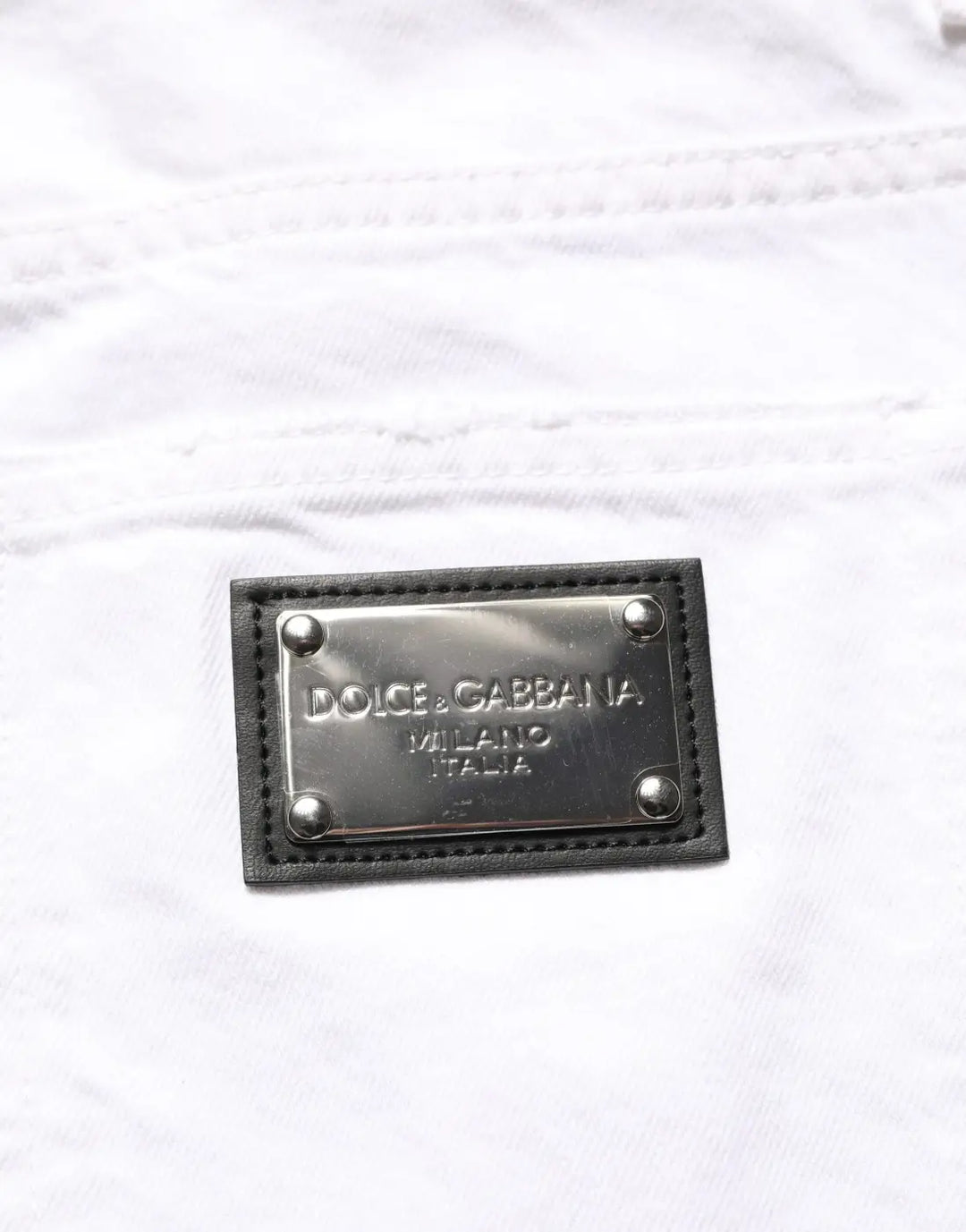 Dolce &amp; Gabbana White Cotton Ripped Slim Fit Men Denim Jeans