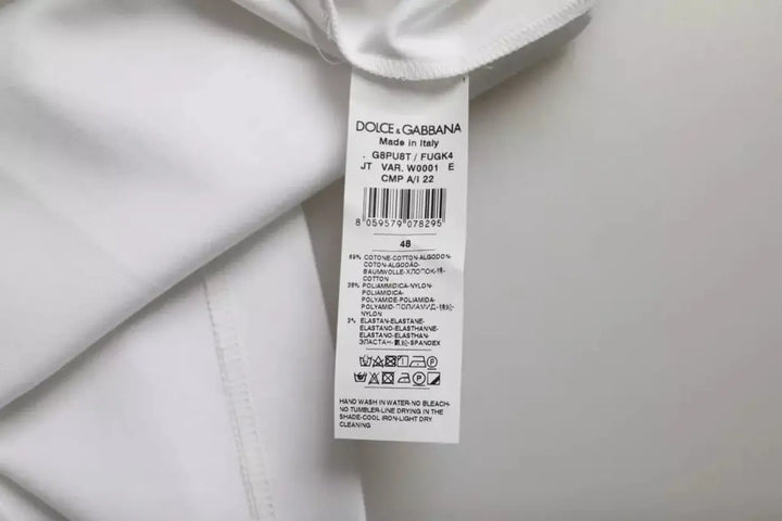 Dolce &amp; Gabbana White Cotton Round Neck Short Sleeve T-shirt