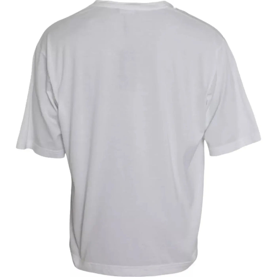 Dolce &amp; Gabbana White Cotton Round Neck Short Sleeve T-shirt