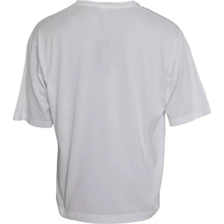 Dolce &amp; Gabbana White Cotton Round Neck Short Sleeve T-shirt