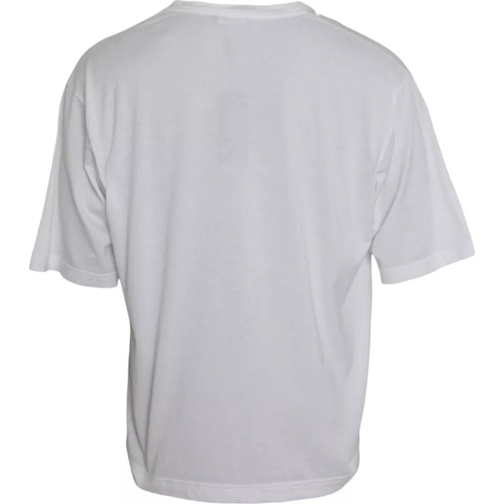 Dolce &amp; Gabbana White Cotton Round Neck Short Sleeve T-shirt
