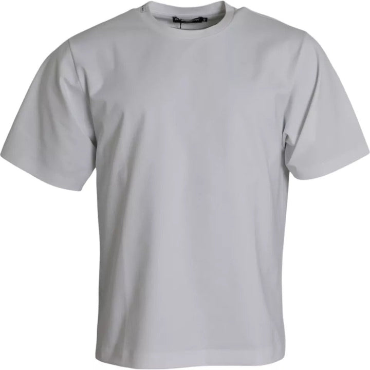 Dolce &amp; Gabbana White Cotton Round Neck Short Sleeve T-shirt