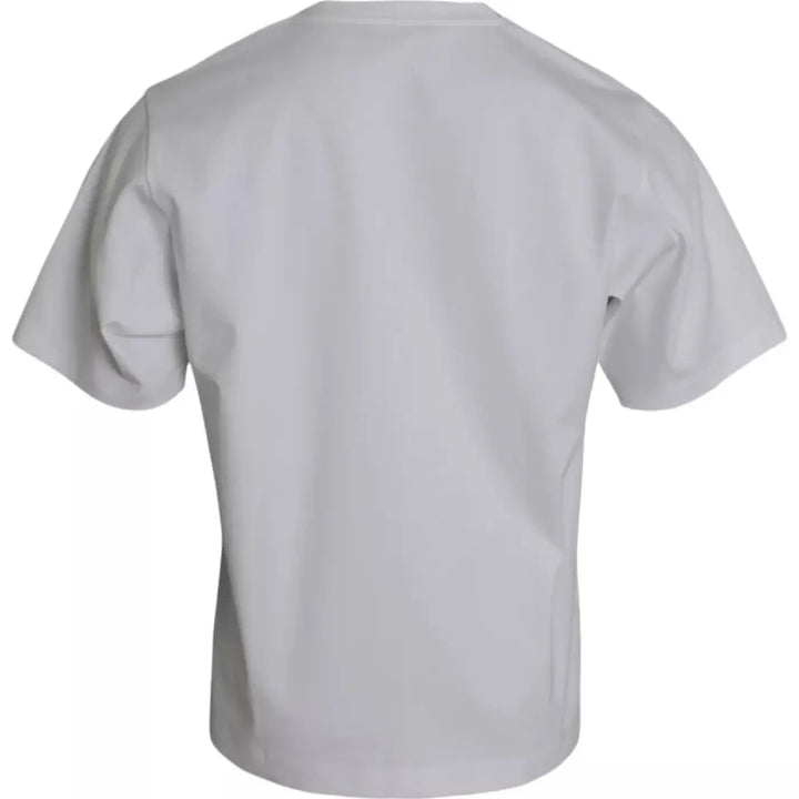 Dolce &amp; Gabbana White Cotton Round Neck Short Sleeve T-shirt
