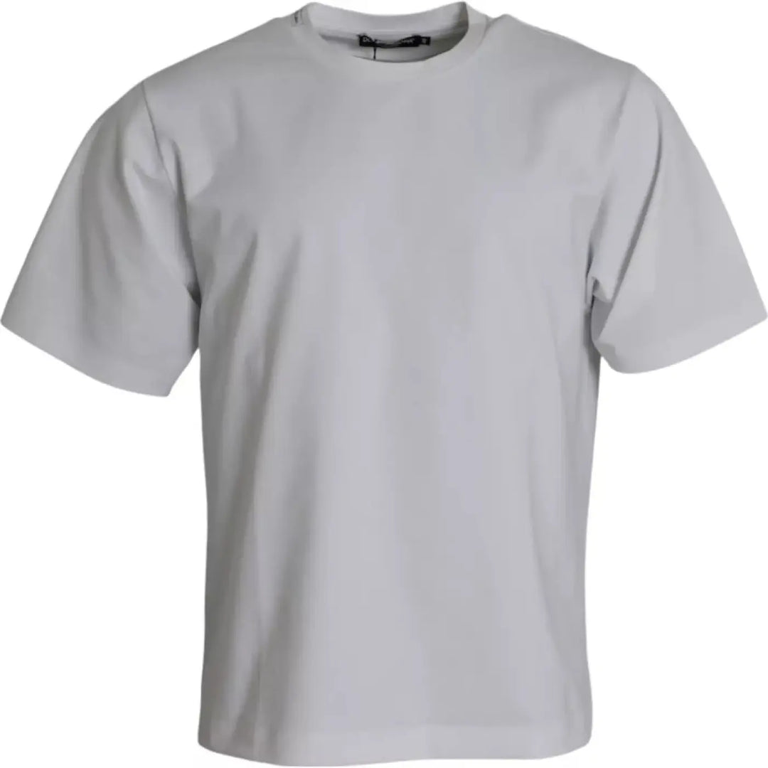 Dolce &amp; Gabbana White Cotton Round Neck Short Sleeve T-shirt